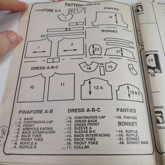 McCalls 9204 Sewing Clothing Pattern NEW BORN size Pinafore Dress, Bonnet, etc. - Picture 3 of 8
